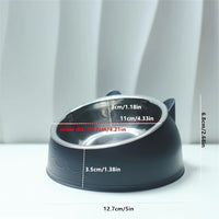 1pc Elevated Stainless Steel Cat Bowl, Inclined Food & Water Dish with Cute Ear Stand, Neck Protection Design for Cats